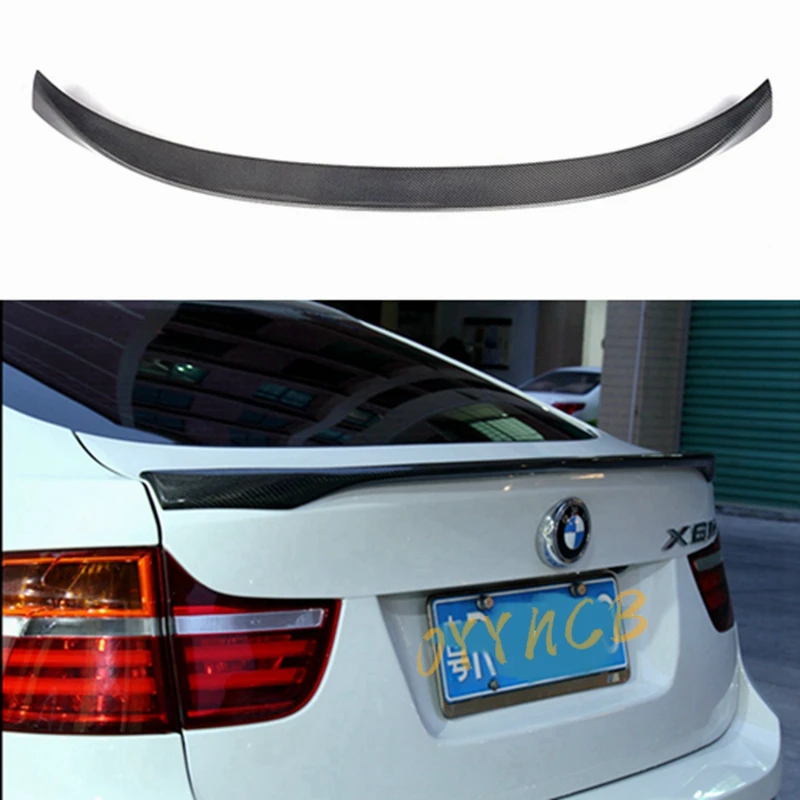

Для BMW X6 E71 MP Стиль Углеродное волокно Задний спойлер Крыло багажника 2007-2014 FRP глянцевый черный Кованый карбон
