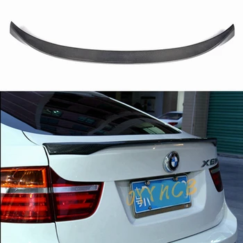 For BMW X6 E71 MP Style Carbon fiber Rear Spoiler Trunk wing 2007-2014 FRP glossy black Forged carbon