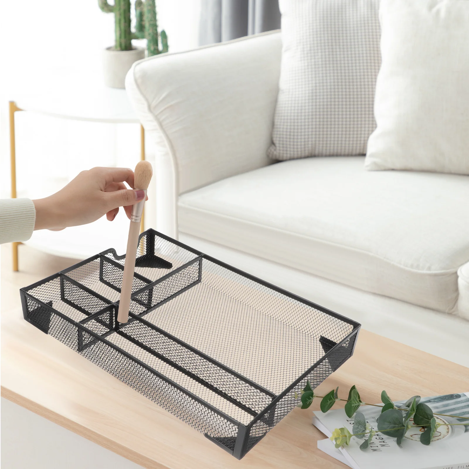 Metal File Rack Desktop Organizer Office Supply Book Holder Household Magazine Holder Practical Desk Storage Box