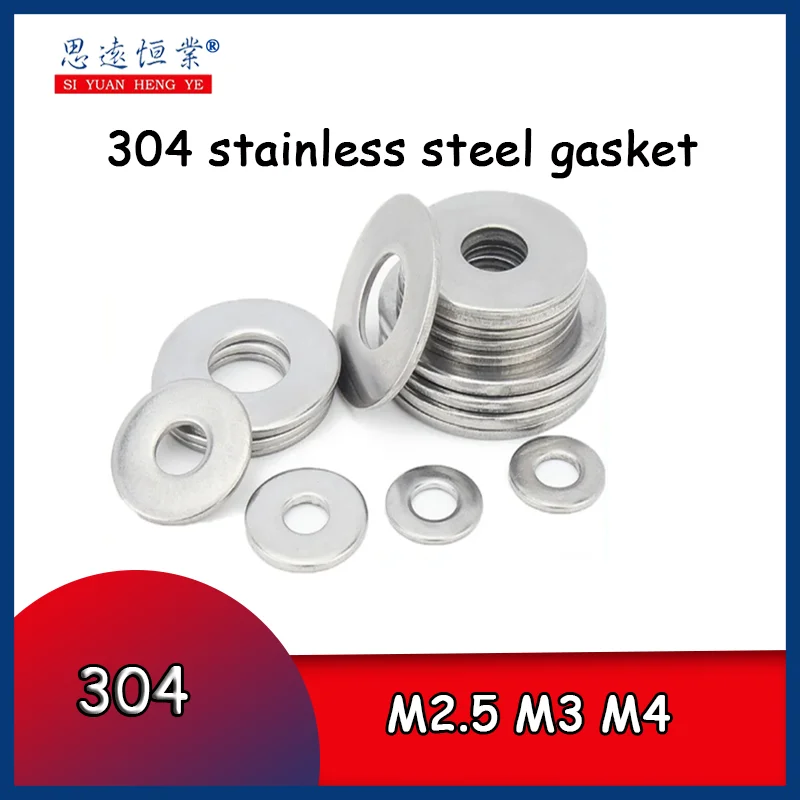 100pcs 304 stainless steel flat washer Flat washer washer M2.5M3 M4