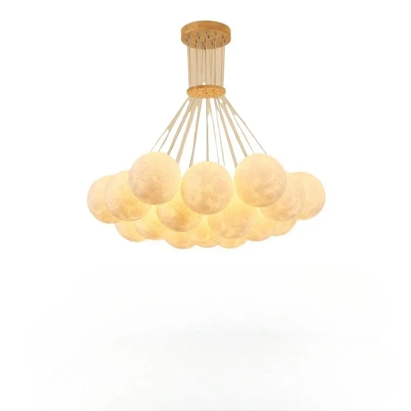 

Living room chandelier bubble modern minimalist French cream wind bedroom main light log