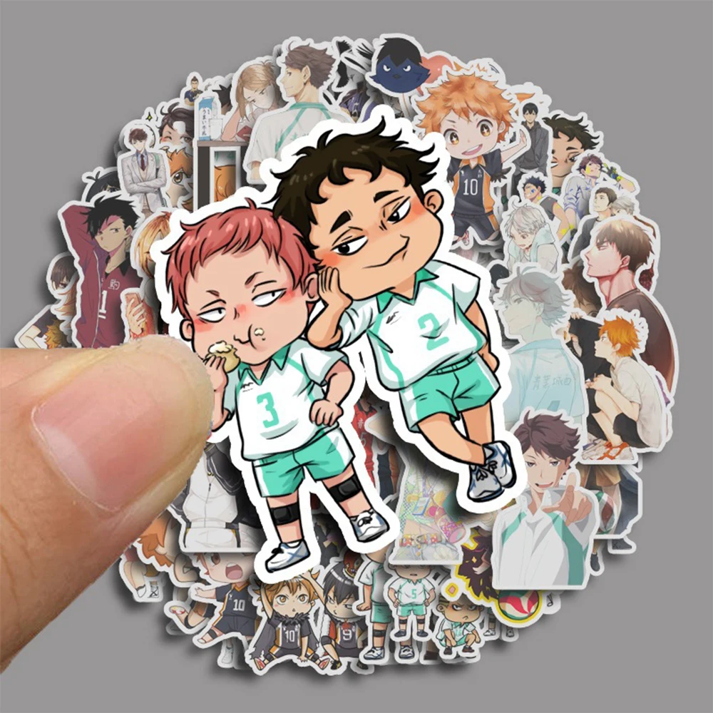 10/30/50/100PCS Haikyuu!! Anime Stickers Cool Cartoon Waterproof Decal Toy for Kid DIY Helmet Fridge Laptop Classic Sticker Gift