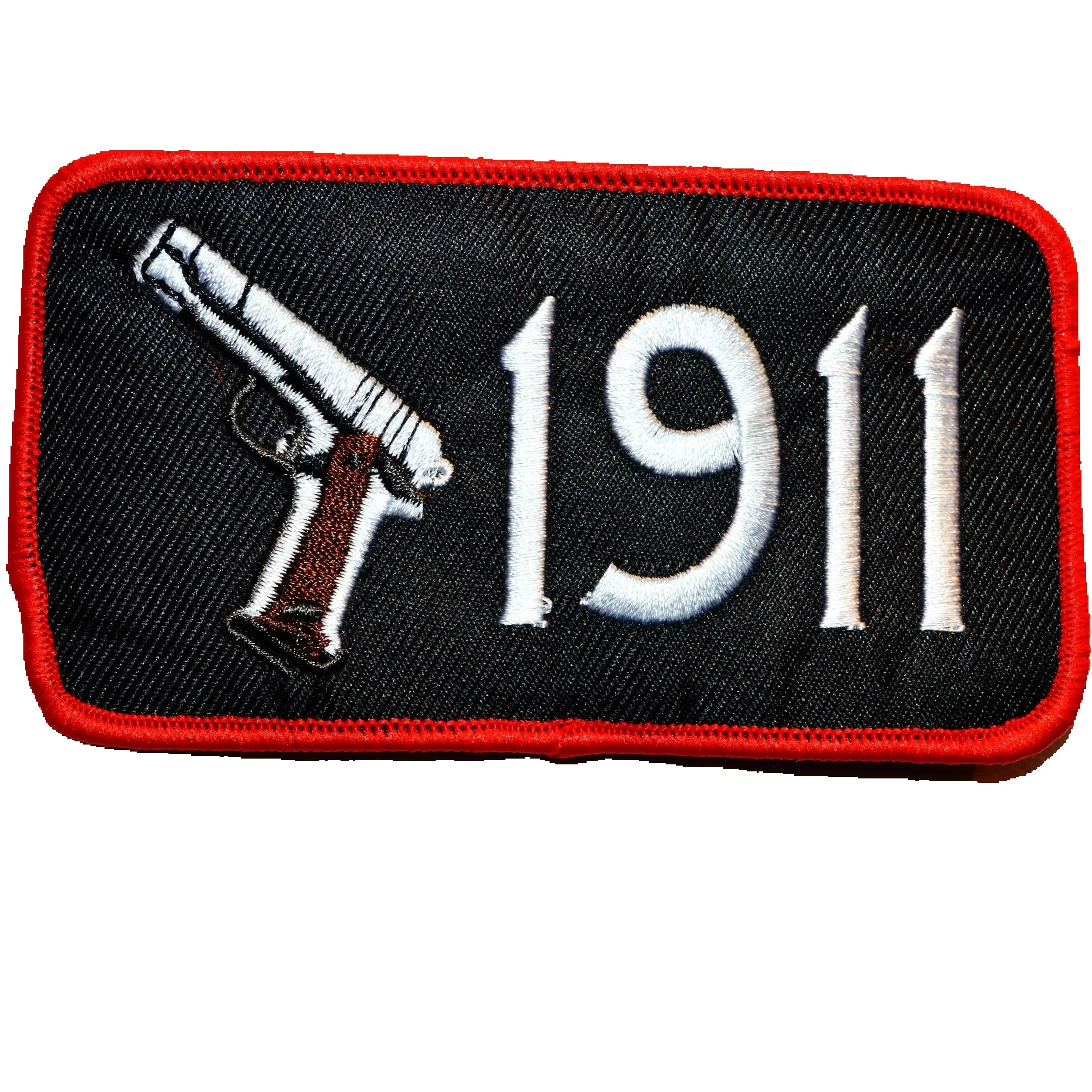 

1x 1911 PISTOL Gun iron on PATCH embroidered GUN EMBLEM 2nd AMENDMENT SEMI-AUTOMATIC (≈ 11 * 6 cm)