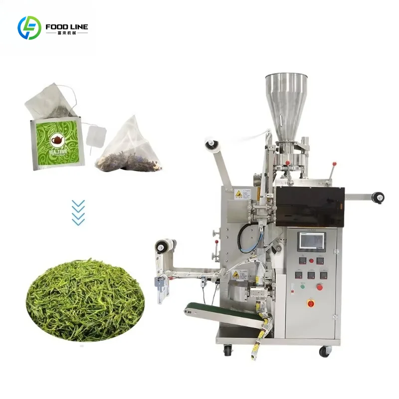 Customized Automatic Inner Outer Tea Bag Packaging Machine With String And Tag For Small Businesses Tea Packing Use