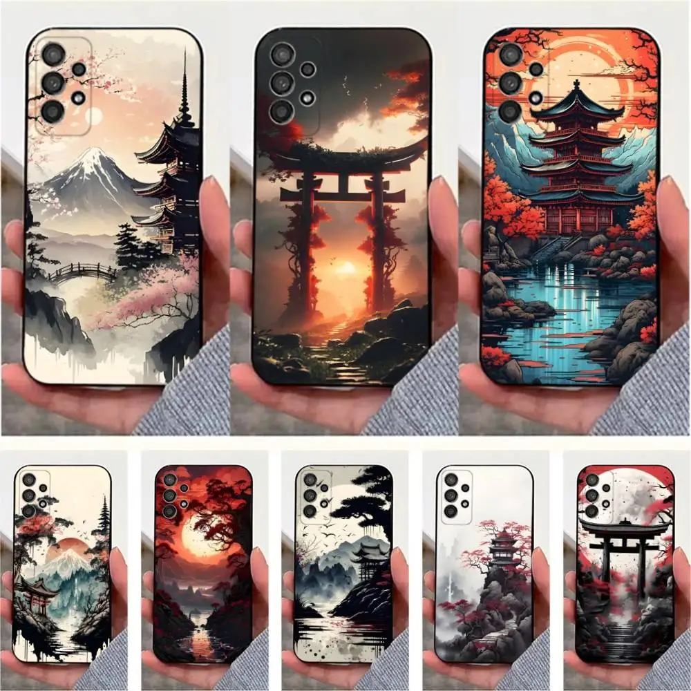 

Art Style Japanese Phone Case For Samsung S25,S24,S23,S22,S20,S21,S10,Ultra,Plus,Lite,FE,Soft Silicone Black Cover