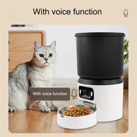 4L Pet Feeder Button WiFi Camera Automatic Cat Feeder Smart Dog Food Dispenser WiFi Timing Video Stainless Steel Feeding Bowl