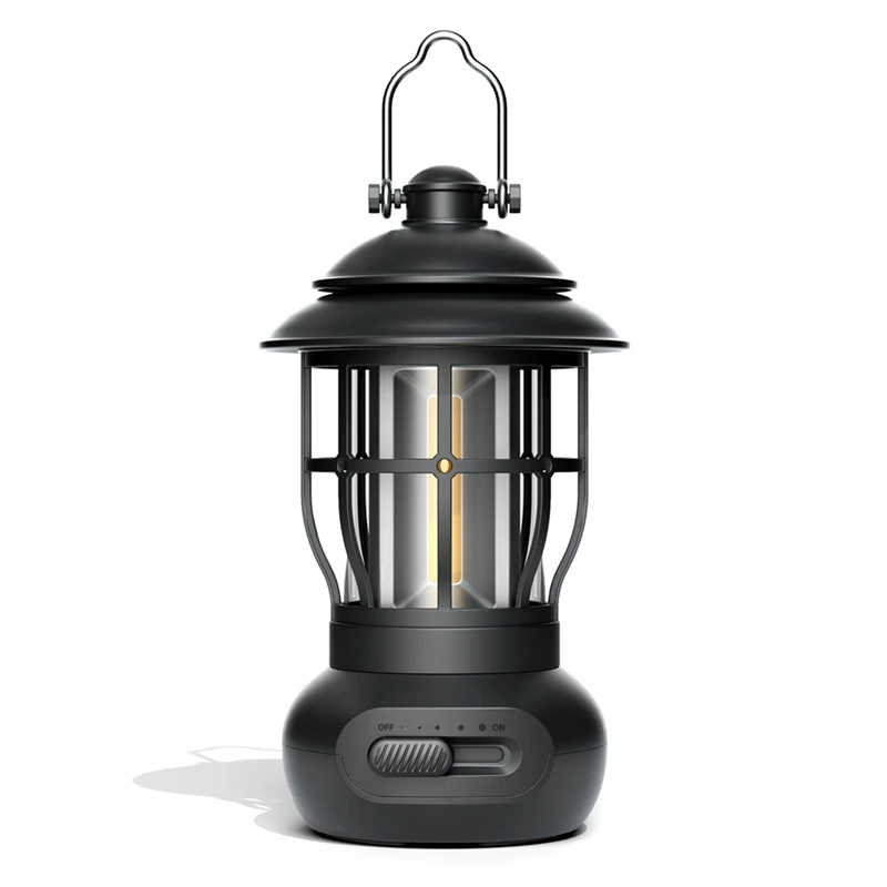 

DW-Outdoor Portable Camping Retro Night Light Super Long Battery Life Camp Atmosphere Warm Light Portable Wind