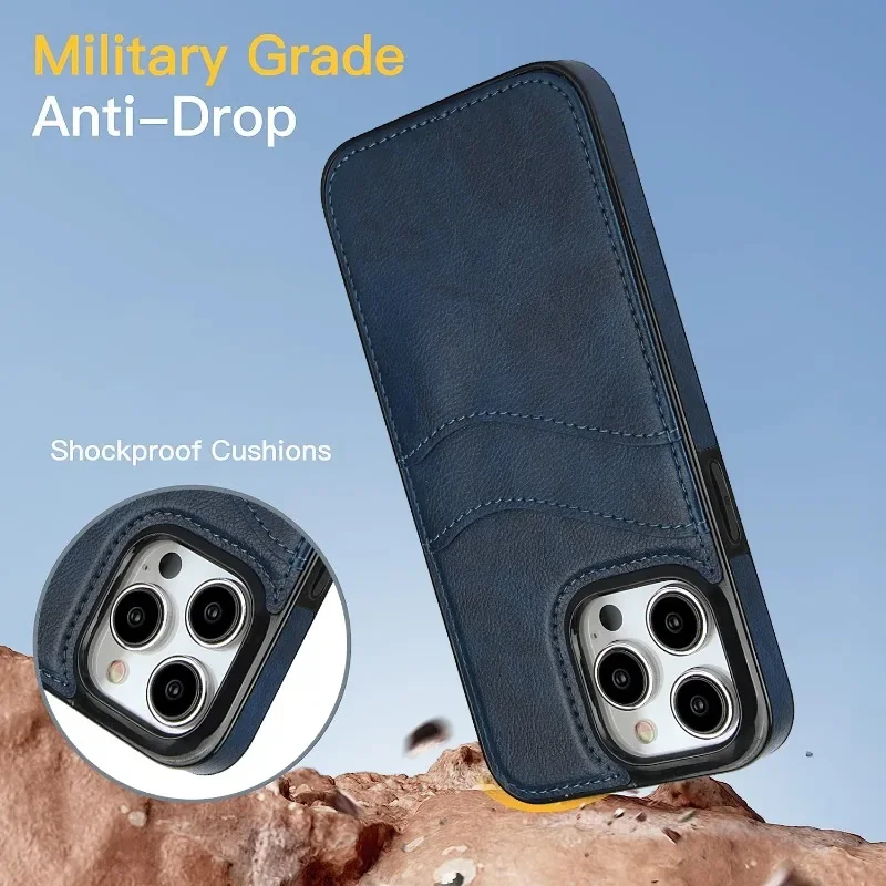 Portfel ze skóry PU z uchwytem na kartę Etui na telefon do iPhone'a 13 12 Mini 15 14 11 16 Pro XS Max XR X Plus Ochronna tylna obudowa