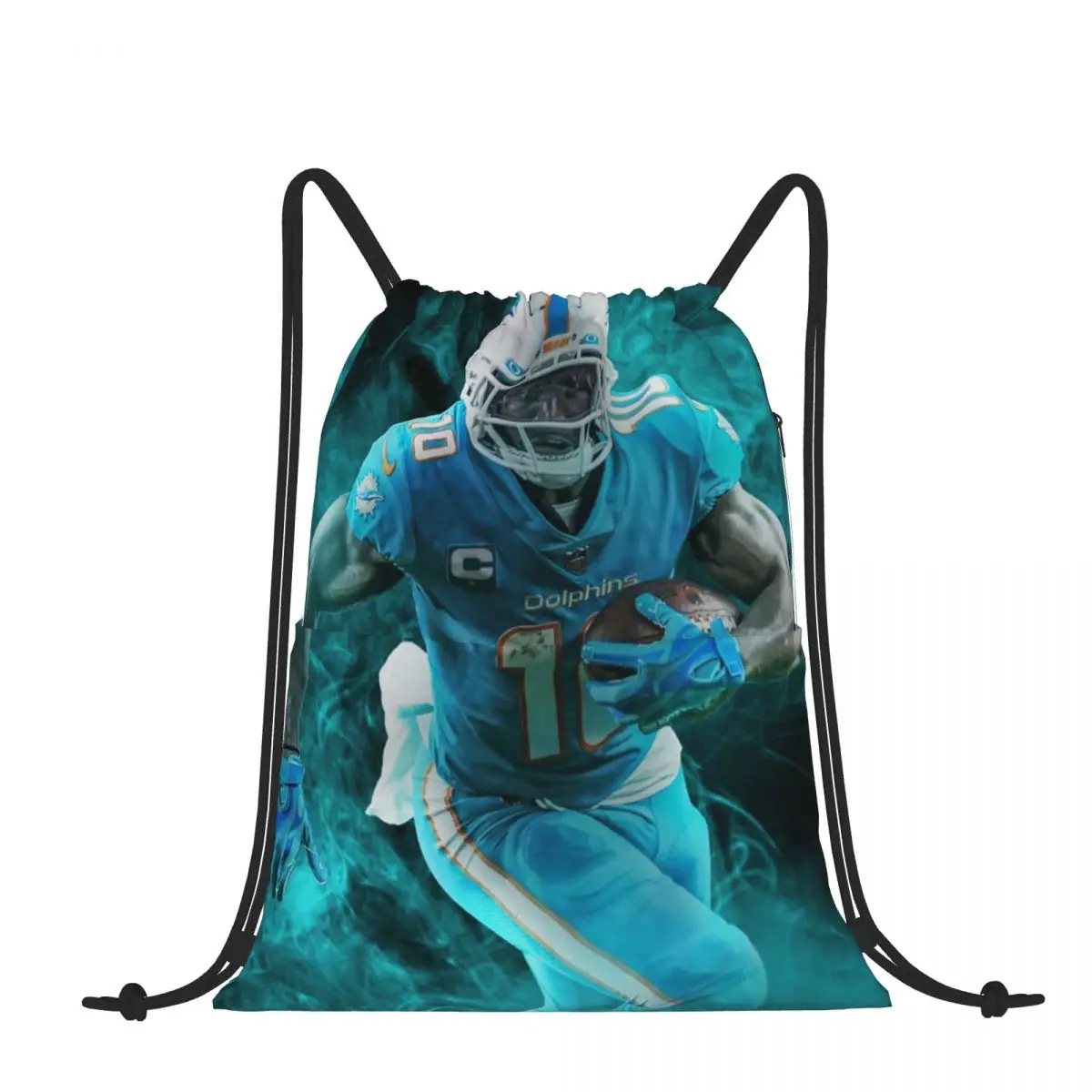 

Drawstring Backpack Tyreek Hill Miami Sports Shoulder Bag Zipper Pocket Sports & Travel Hikes Portables Bag