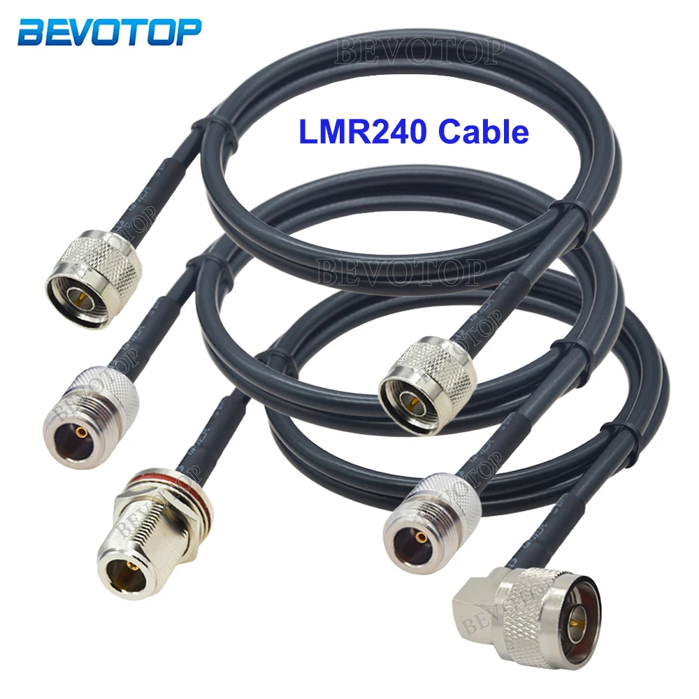 LMR240 Cable N to N Male/Female RF Connector Cable LMR-240 50-4 Low Loss 50 Ohm Coax Pigtail Jumper Extension Cord 15cm-30m