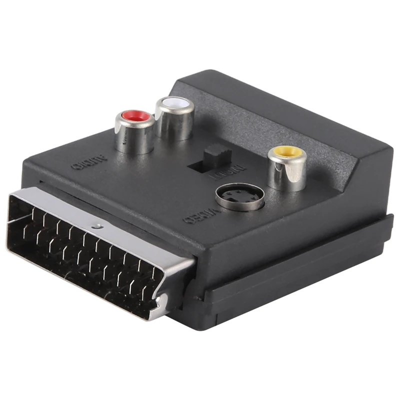 ABYC Newest Switchable Scart Male to Female S-Video 3 RCA Audio Adapter Convector