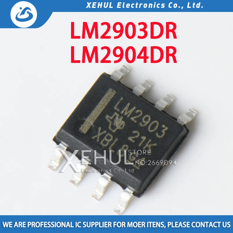 10/100/1000PCS  LM2903 LM2903DR LM2903DT  LM2904 LM2904DR LM2904D SOP8 Low Power Dual Voltage Comparator