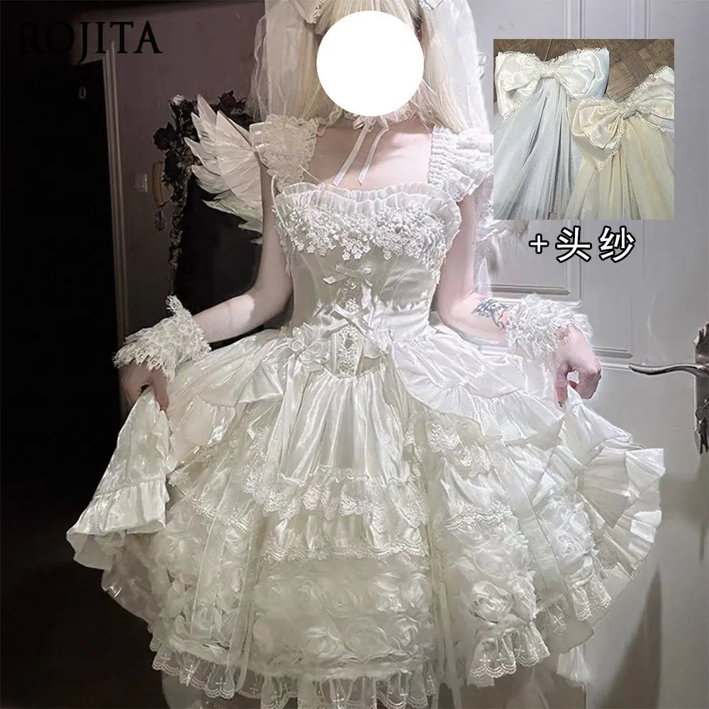 

Vintage Romantic Lolita Bridal Dress Annual Meeting Evening Dress High-end Bar Mitzvah Princess Dress Lace Trim Sweet Outfit