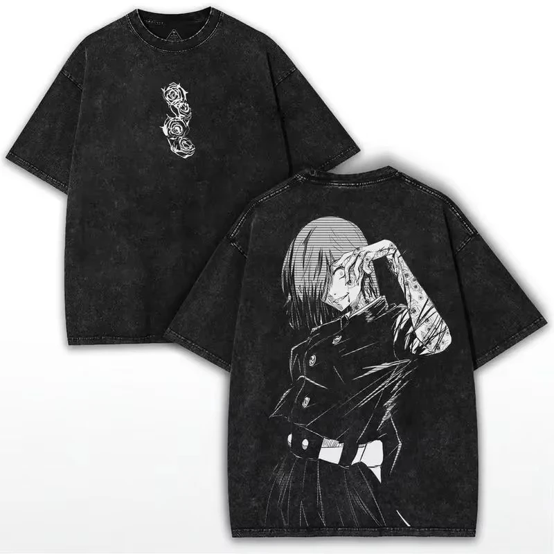 2026 Anime Jujutsu Kaisen Kugisaki Nobara Bedrucktes T-Shirt für Herren und Damen, gewaschenes T-Shirt, hochwertiges Vintage-Baumwoll-T-Shirt