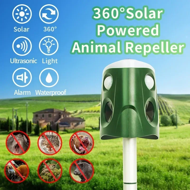 Outdoor Waterproof Ultrasonic Mouse Repeller Siren AntiMouse Voice Solar Waterproof Speaker for Yard Garden