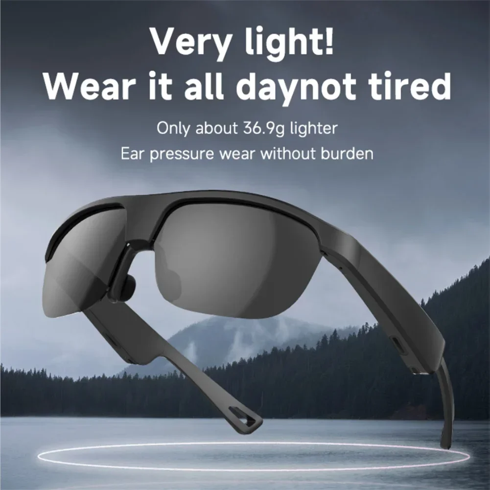 

Smart Glasses Headset Wireless Bluetooth 5.3 Hands-Free Calling Music Audio Sunglasses HD Noise Reduction Waterproof Earbuds New