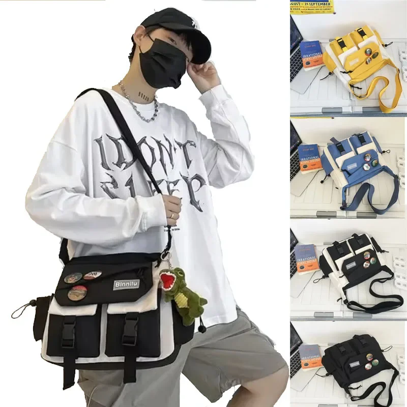 Women Messenger Bag Harajuku Men Nylon Crossbody Bags for Girls School Book Bags Youth Canvas Handbags Shoulder Bag Sac Bolsas