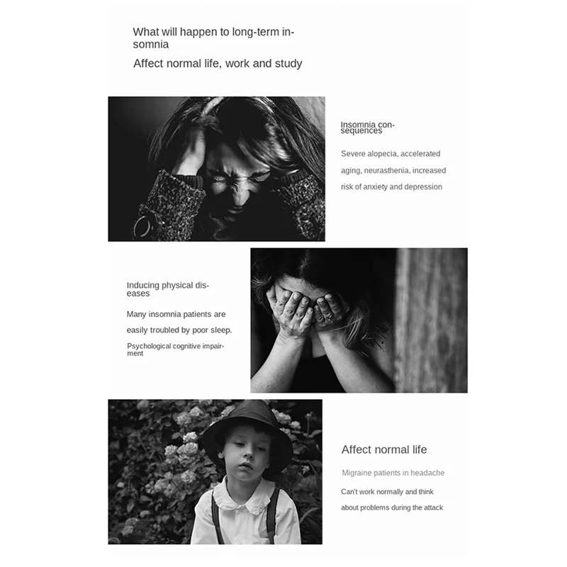 1 stuks om stress te verlichten Slaapinstrument met slaap Slapeloosheid Slaaphulp Intelligent slaapinstrument Zwart en wit