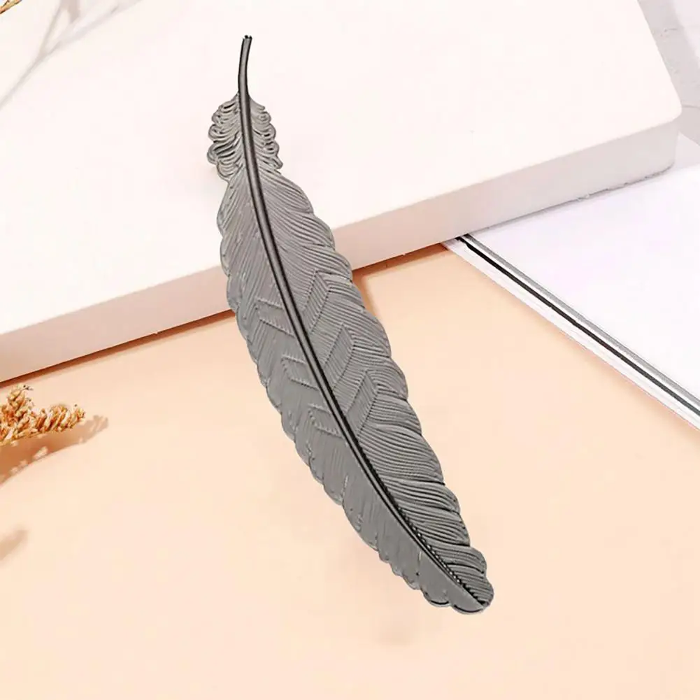 Marcapáginas con forma de pluma única, marcador de plumas duradero, marcador de plumas de Metal de estilo chino, artesanía Retro Para el hogar