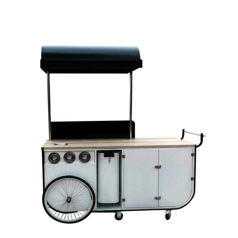 

Hand Push Dessert Drinks Coffee Cart Outdoor Mobile Kitchen Food Trailer Truck Milk Ice Cream Dining Display Vending Kiosk