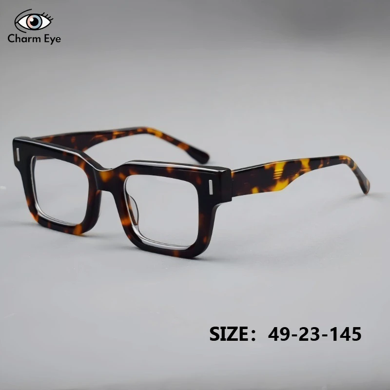 

Новые мужские ацетатные очки в большой оправе в толстой оправе в стиле ретро, черепаховые модные женские высококачественные прогрессивные очки для близорукости и пресбиопии