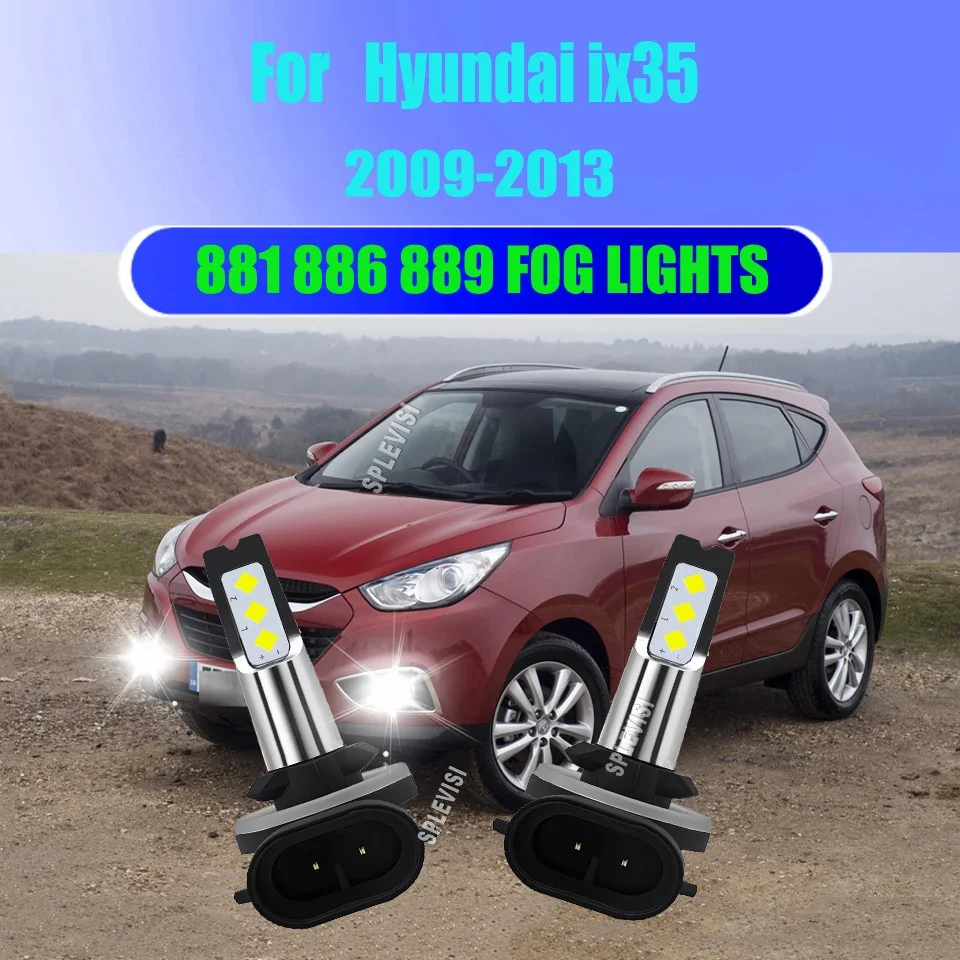 2Pcs 881 OEM+ LED Fog Upgrade Factory Look Brighter Output For Hyundai ix35 2009 2010 2011 2012 2013