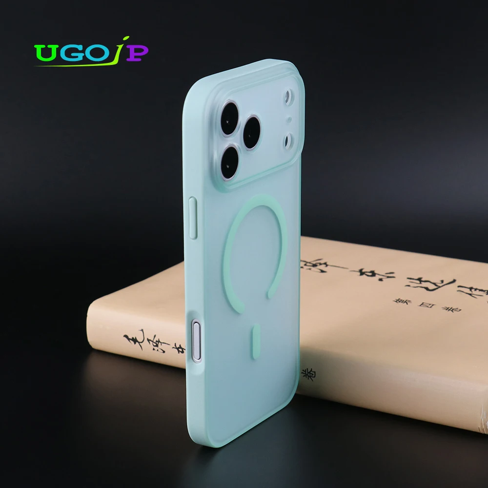 

UGOjP For iPhone 17 Pro Max 17 Pro 17 Air Phone Case Protector MagSafe Magnetic TPU Soft Frame Translucent Matte PC Back Cover