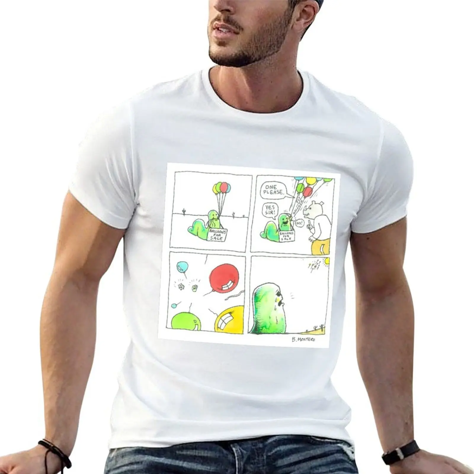 

Balloons T-Shirt man t shirt summer man t shirts cotton T-Shirt