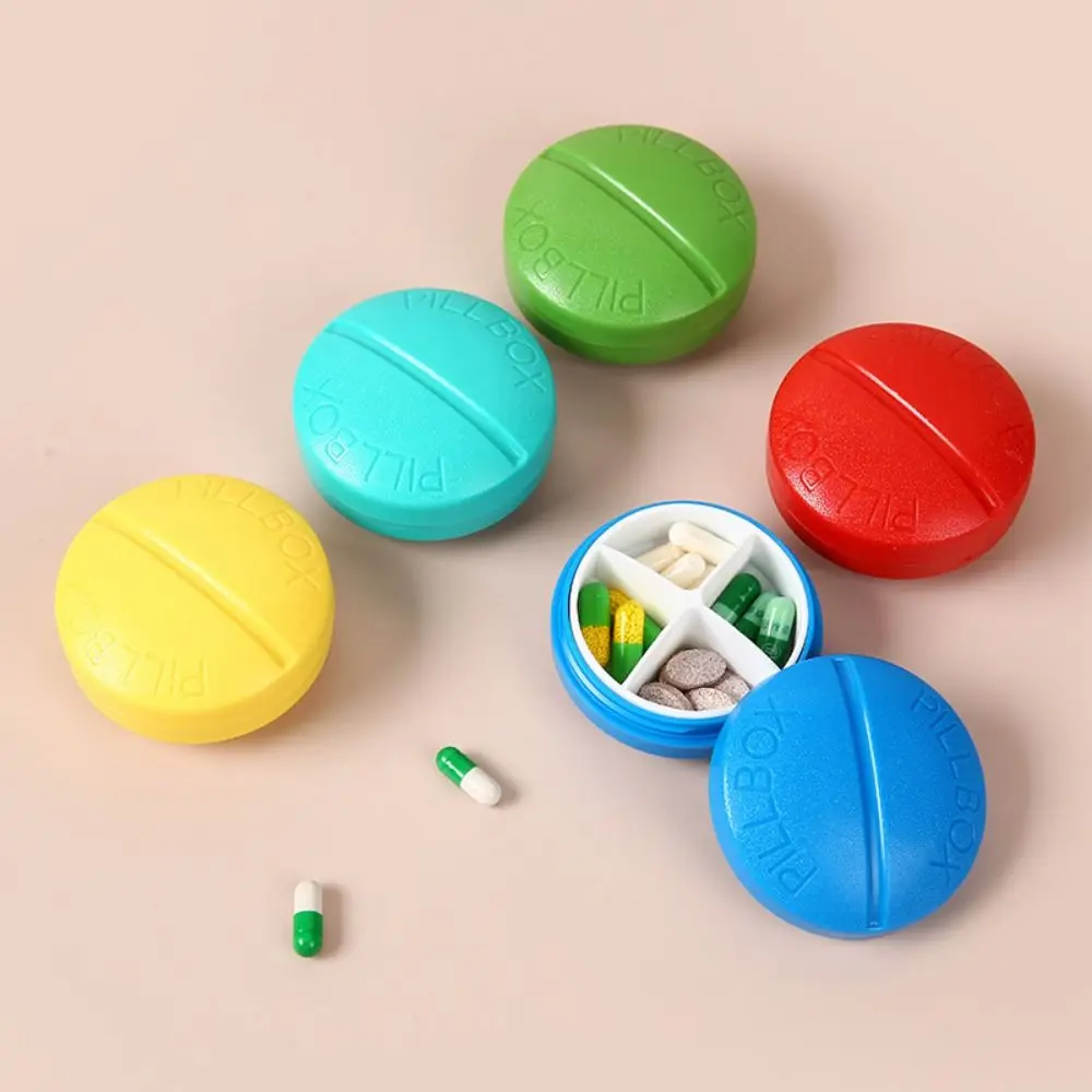 Portable Sealed 4-cell Pill Box Dust-proof Safety Mini Pill Health Box With Lid Medicine Storage Box Convenient Organizer