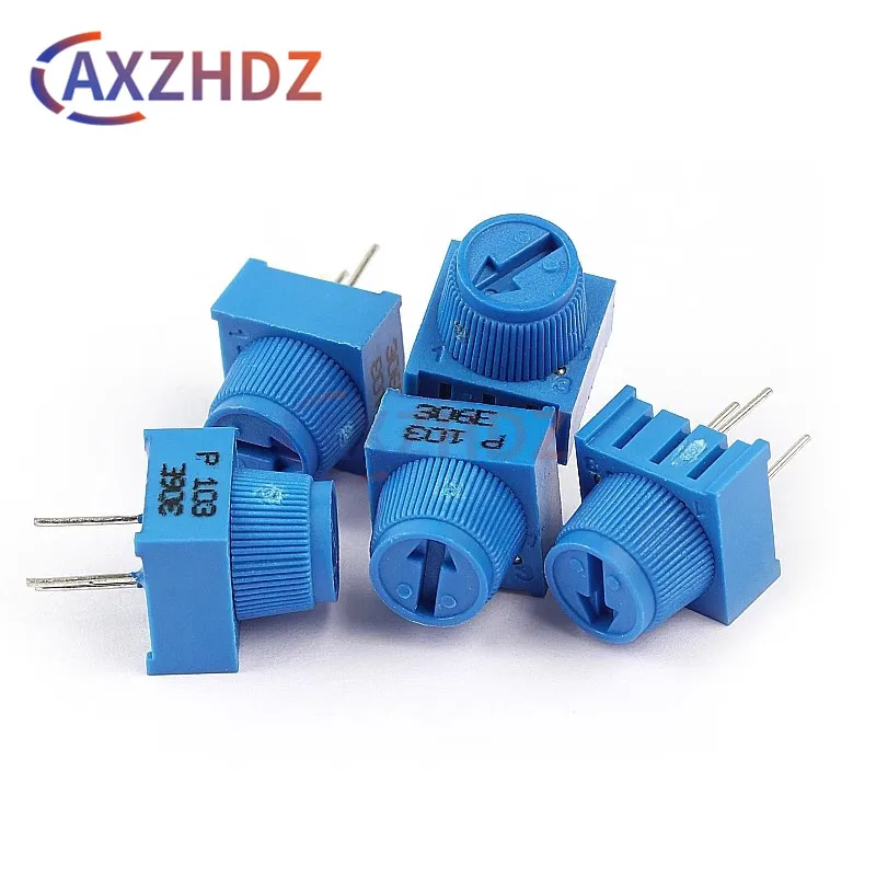 

5PCS 3386P-1-103 1k 2k 5k 10k 20k... 0.5W, 1/2W PC Pins Through Hole Trimmer Potentiometer Cermet 1 Turn Top Adjustment