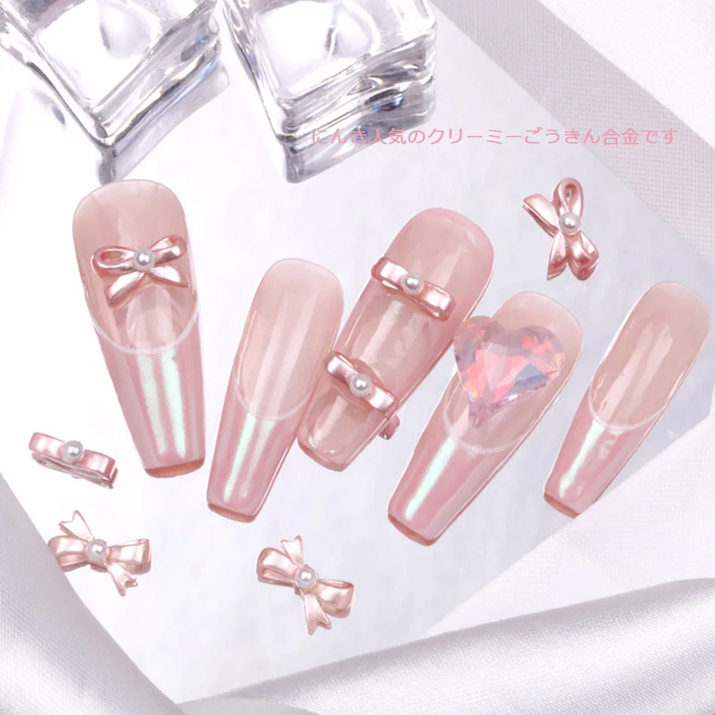 

10Pcs/lot Ballet Butterfly Bow Nail Art Metal Alloy DIY Manicure Charms 3D Nail Decorations Perfect Nailart