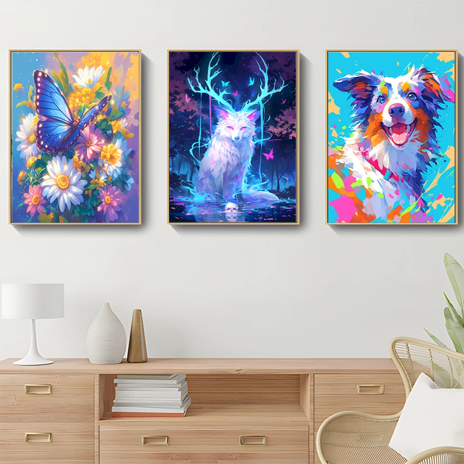 RUOPOTY-Painting By Number Adults Animal With Frame Oil Art Coloring By Numbers Handpainted Digital With Frame Canvas Wall Decor