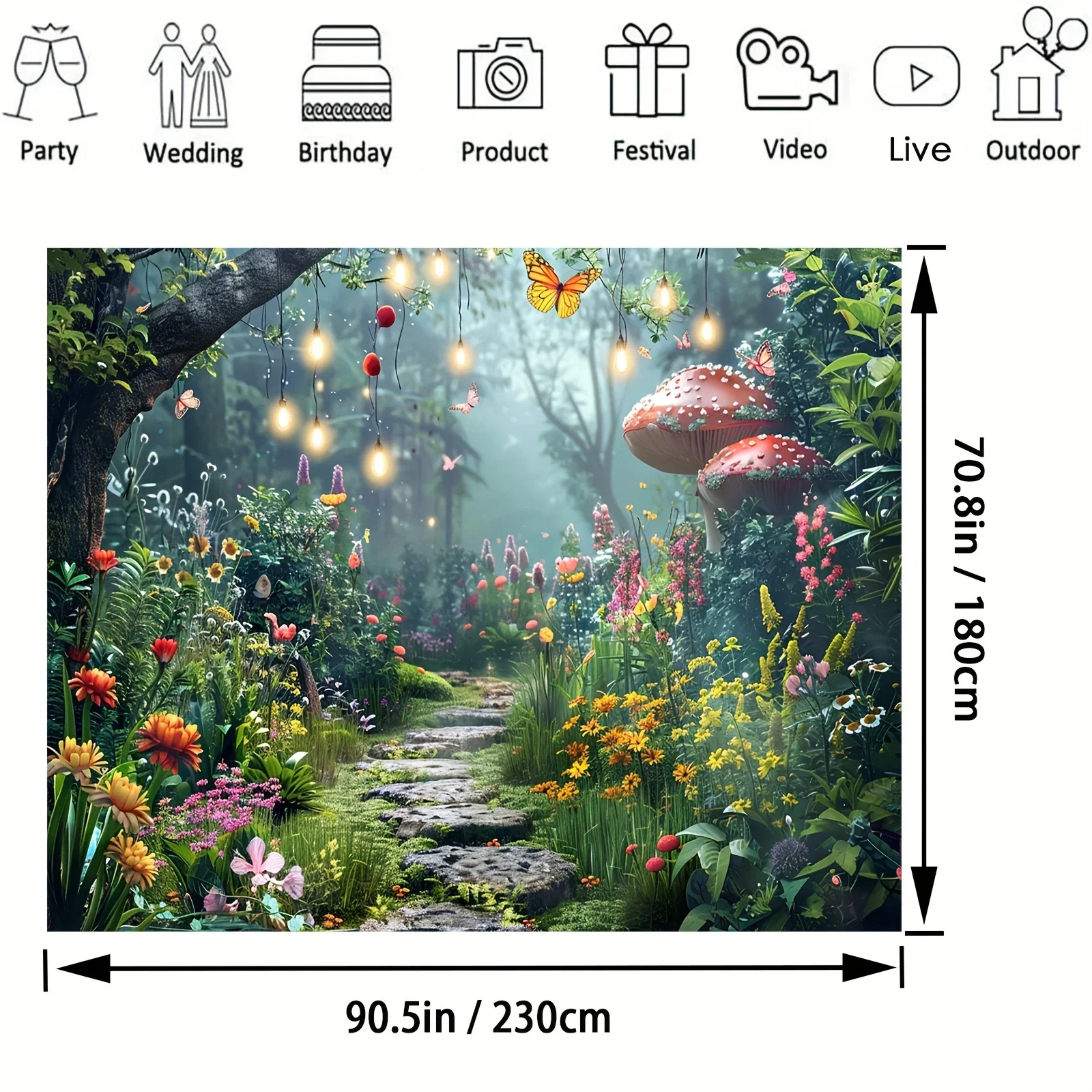 A fairyland forest background in spring, a dreamland of fairy tale fantasy, a natural photography background, a birthday party