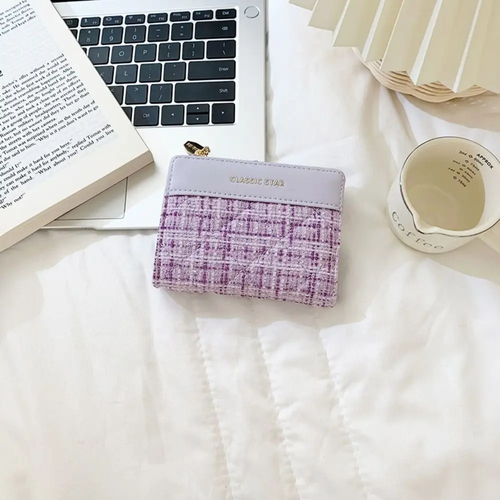 Dompet Pendek Wanita Warna-warni Portabel Dompet Pendek Ritsleting Tempat Kartu Kulit PU Elegan Ultra Tipis Dompet Koin Minimalis Perjalanan