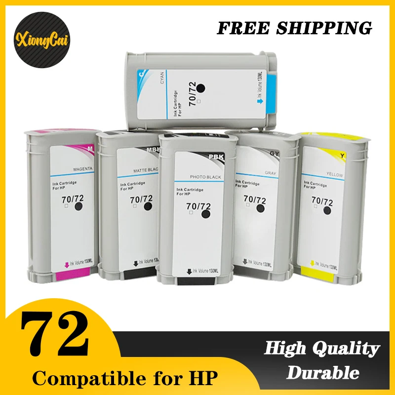 

6PCS Compatible for HP 72 Ink Cartridge for hp72 ink cartridge With Chip T610 T620 T770 T790 T795 T1100 T1120 T1200 T1300 T2300