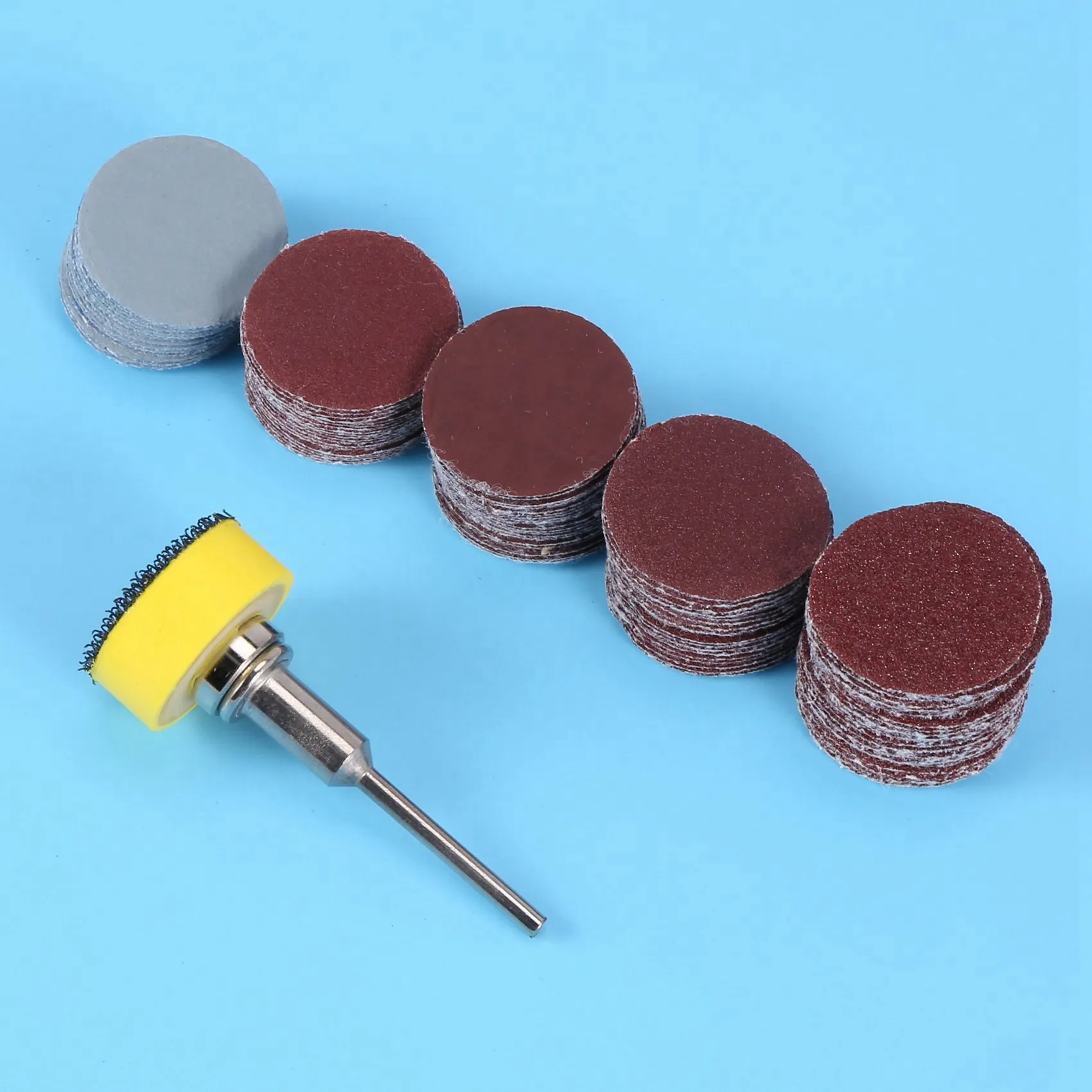 

75STO-200Pcs 25Mm 1 Inch Sander Disc Sanding Disk 100-3000 Grit Paper With 1Inch Abrasive Polish Pad Plate + 1/8 Inch Shank
