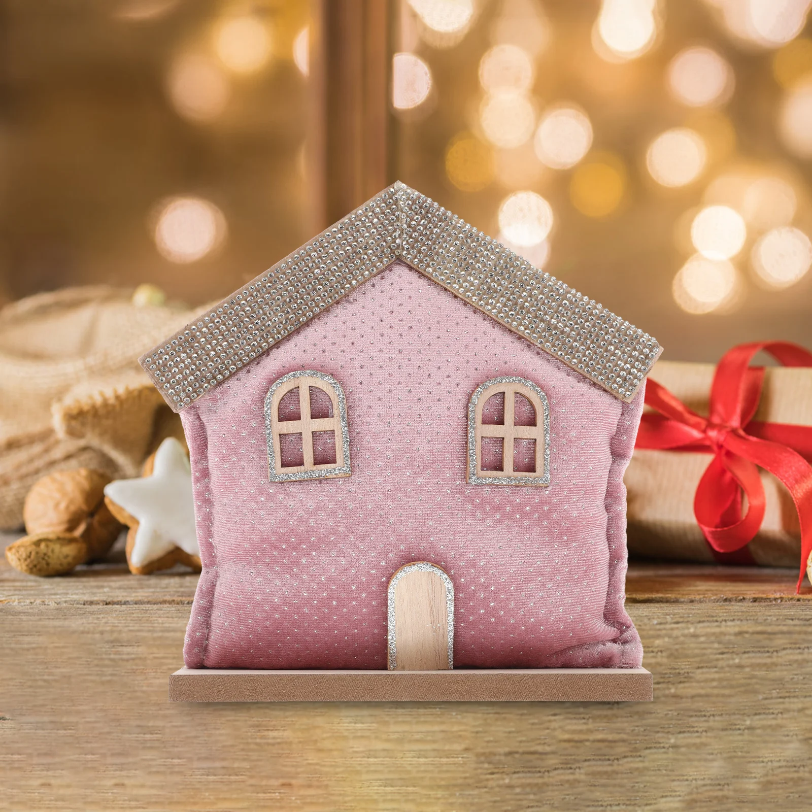 

Christmas House Decoration Small House Ornament for Desktop Tabletop Festive Room Decor Lightweight Portable Safe Materials Cozy