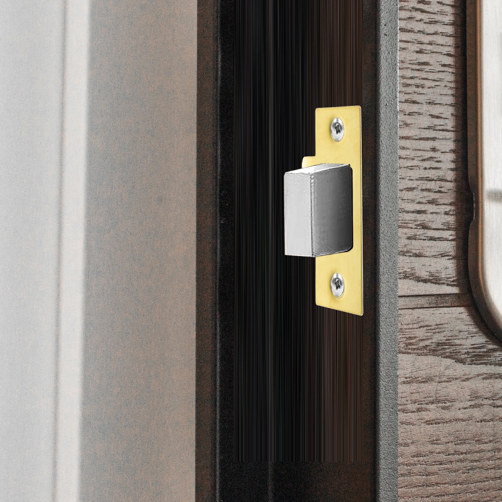 

2pcs Lock Tongue Buckles Stainless Steel Deadbolt Strike Plates Door Reinforcement Hole Covers Security Inserts