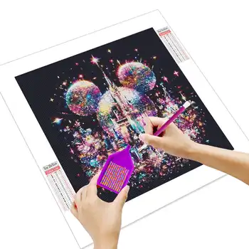 Disney Mickey Mouse DIY diamantové obrazy myš ručně vyráběné kulaté diamantové mozaiky krajina diamantové vyšívání umění vánoční dárek 10 nejlepší prodej Diamantová malba Mickey Mouse - №10