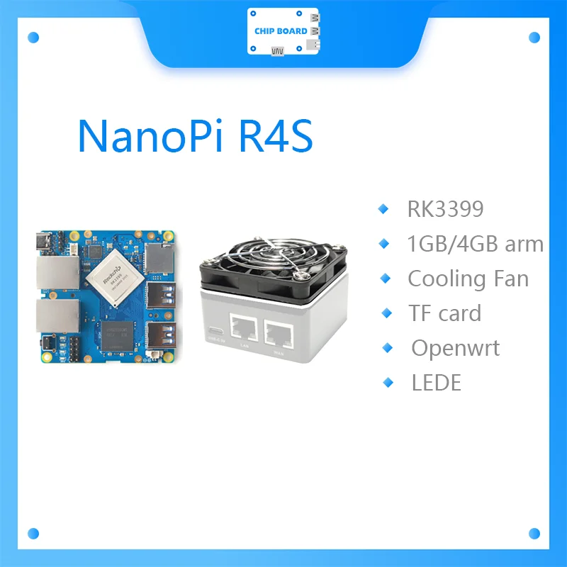 

Friendly NanoPi R4S 4GB Dual Gbps Ethernet Gateways RK3399 with cooling Support OpenWrt LEDE System V2ray SSR Linux Rockchip