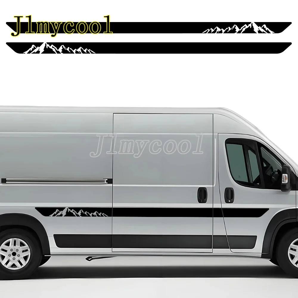 

Наклейки на боковые части автомобиля для Fiat Ducato L3 L4 (2006-н.в.), виниловые декоративные наклейки с изображением гор и деревьев для кемперов, автодомов и фургонов, аксессуары