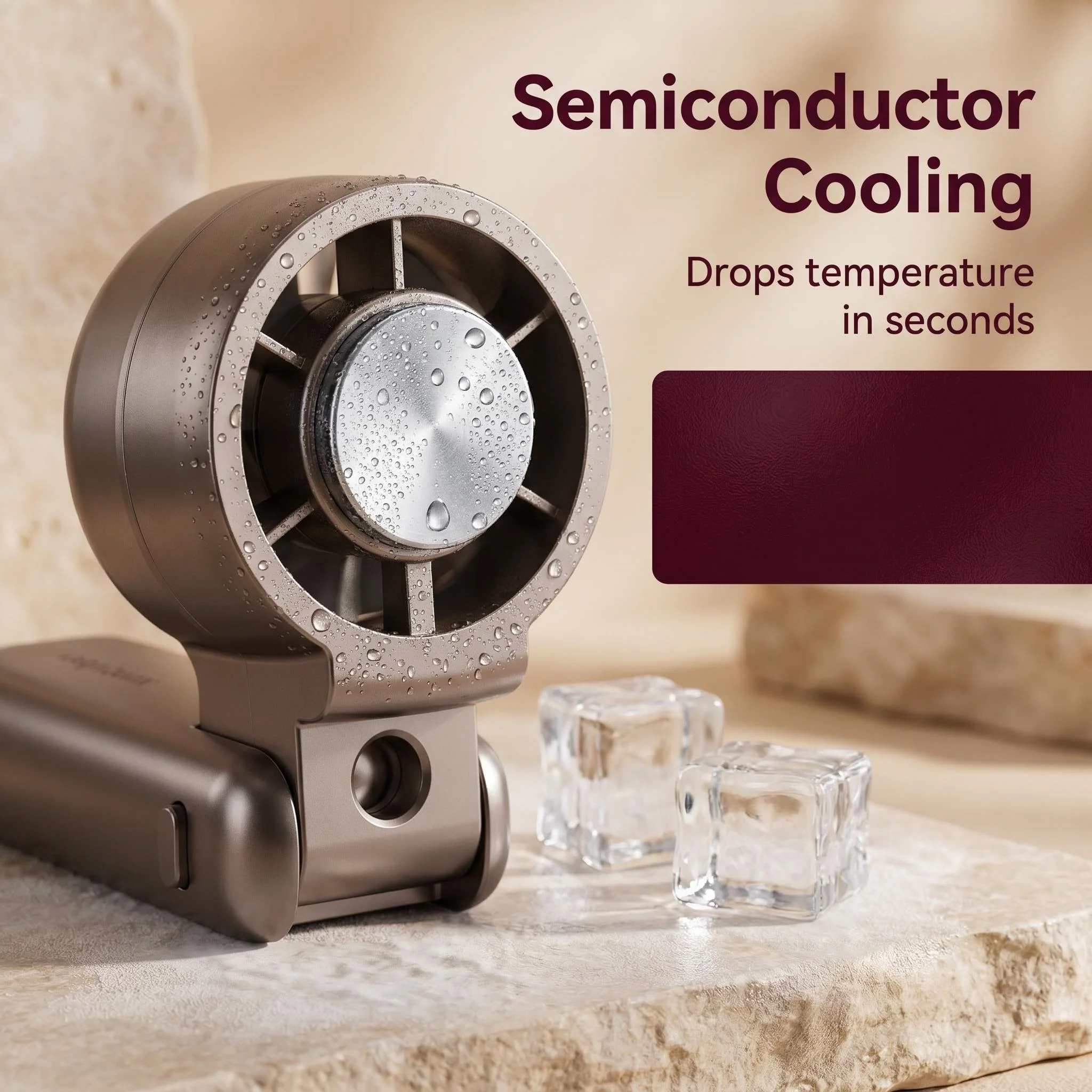Tragbarer elektrischer Eisnebel-Kühlventilator mit hohem Luftvolumen, der Eiswasser hinzufügen kann, für den Einsatz im Freien und auf dem Schreibtisch im Sommer. – Detail 4