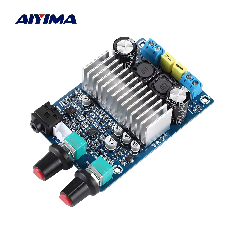 AIYIMA TPA3116 100W Placa amplificadora para subwoofer Home Theater Mini Amp TPA3116D2 amplificadores de potencia de Audio bajo DC12-24V