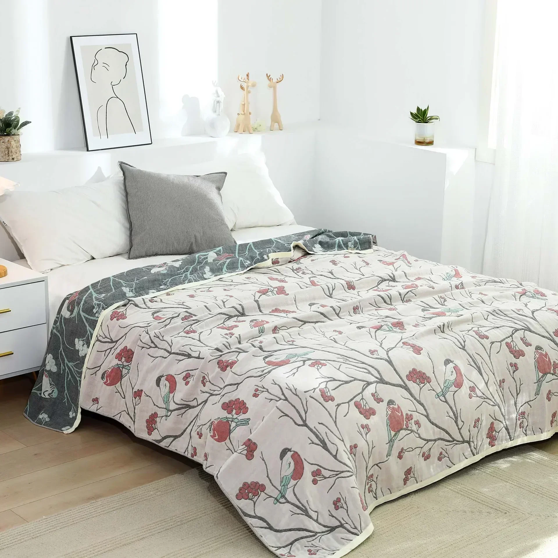 Japanese Leisure Blanket And Throws 100% Cotton Gauze Sofa Towel Single Double Bedspread Soft Summer Blanket Thin Quilt Sheet