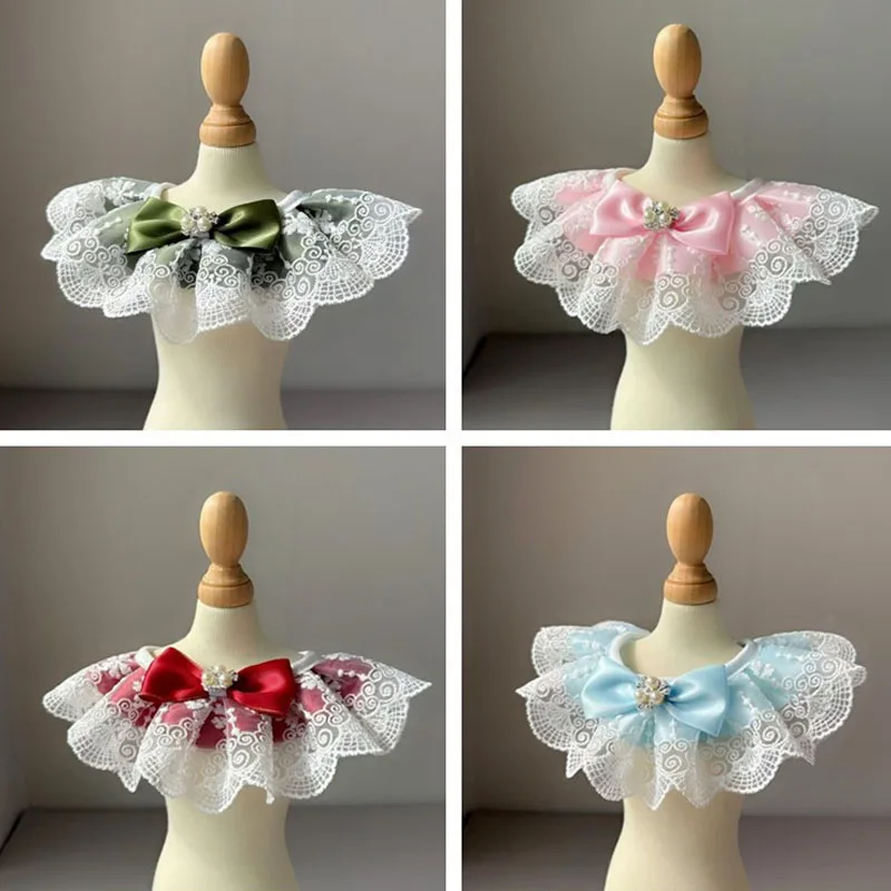 

Sweet Cat Dog Bibs Collar Lace Adjustable Neck Strap Bowknot Puppy String Neckerchief Dog Saliva Towel Pet Accessories Supplies