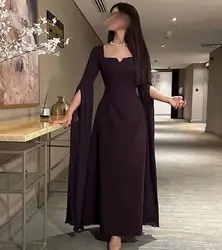 Vestido de noche elegante para mujer, prenda sencilla de cuello redondo y tobillo, personalizado, para fiesta y boda, 2024