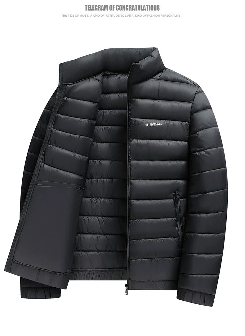 Men's winter jacket Simple stand collar Cotton coat New thick warm parkas