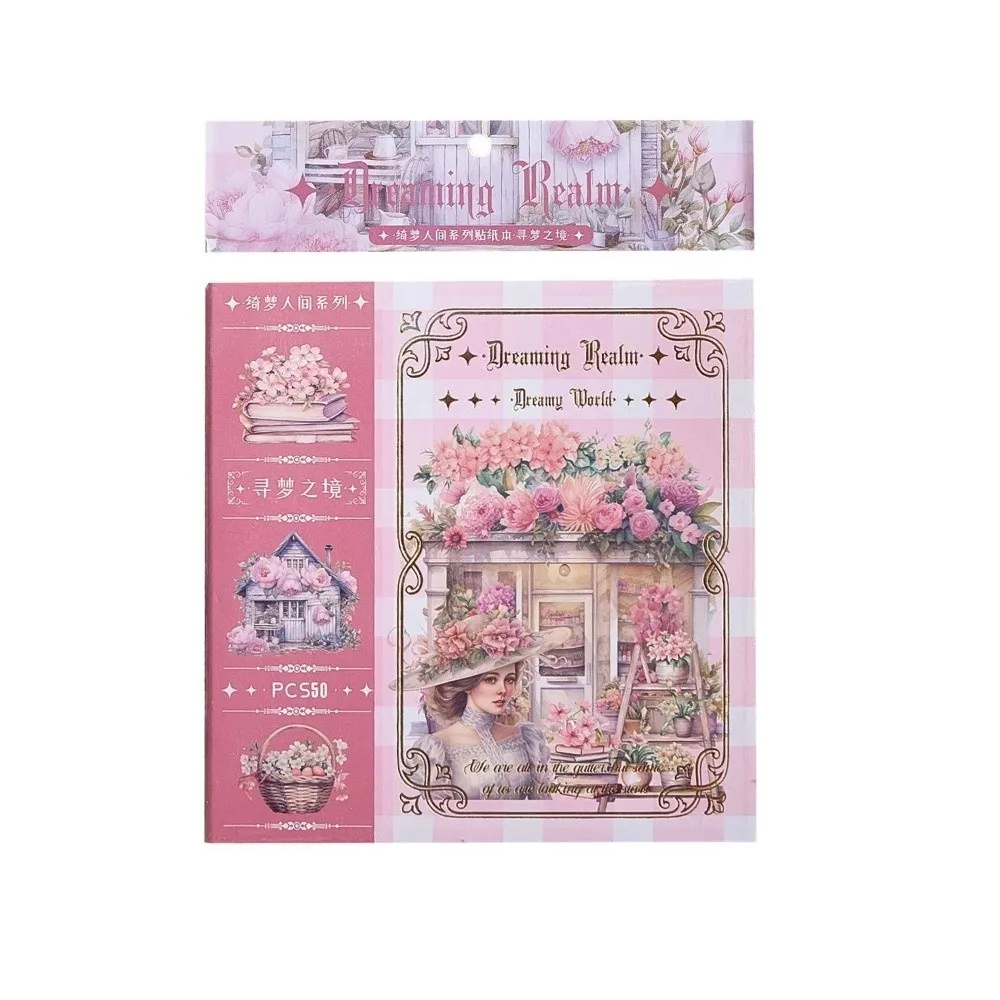 DIY Crafts Creative Sticker Book Removable Watercolor Design Garden Junk Journal Stickers Vintage Style PET Stickers Arts Craft