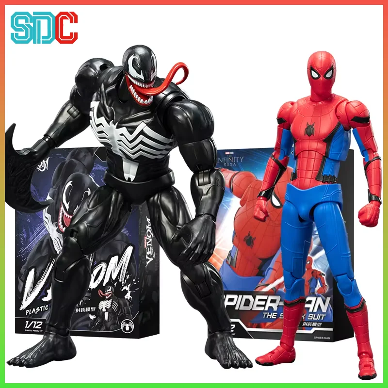

Новый Fondjoy Spider Man Venom 1/12 Mk45 Mk46 Классический красный и синий боевой костюм Фигурка в сборе Модель Подарок на день рождения для мальчика