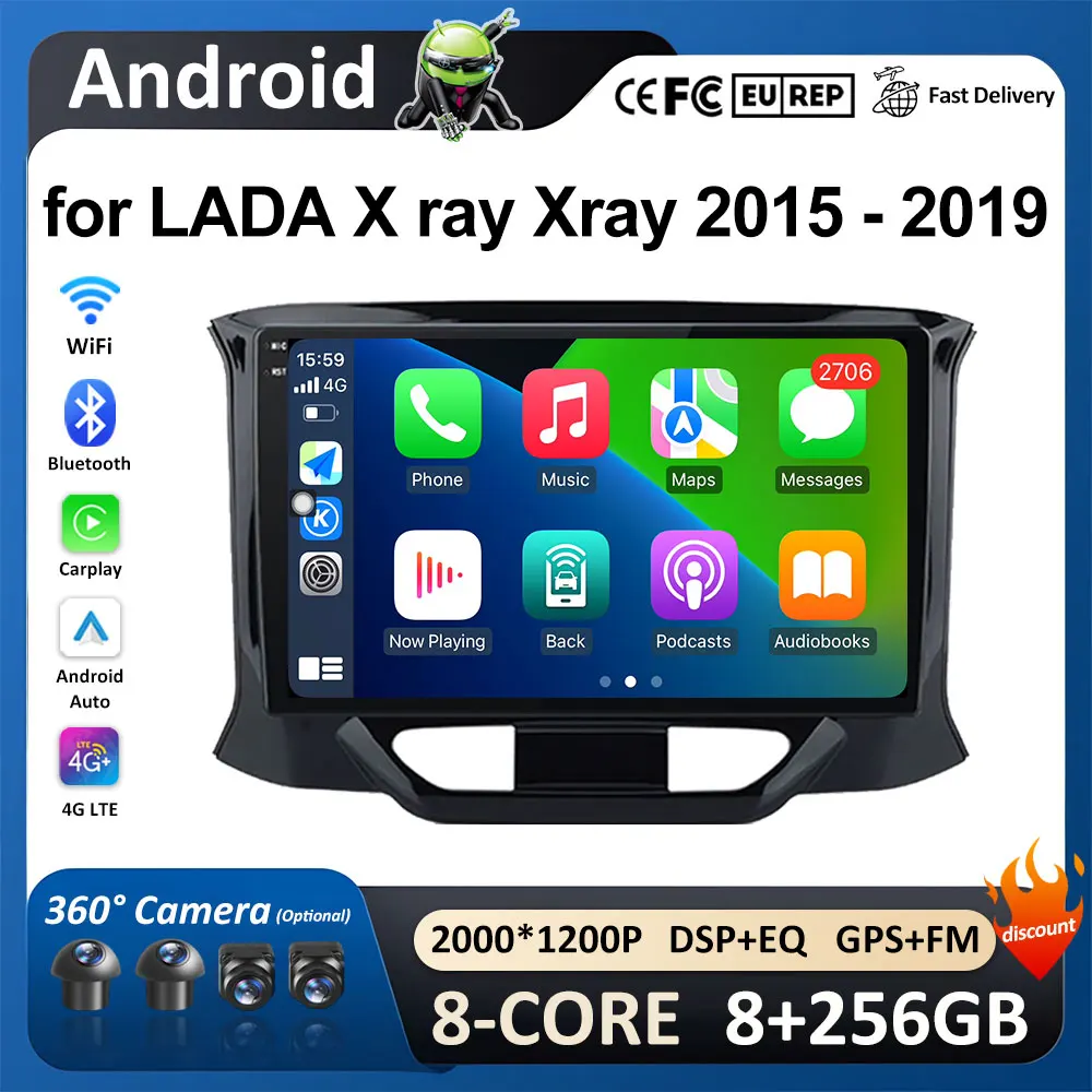 

Carplay Smart System for LADA X ray Xray 2015 2016 2017 2018 2019 Head Unit Bluetooth No 2 din WIFI Android Auto Head Unit GPS